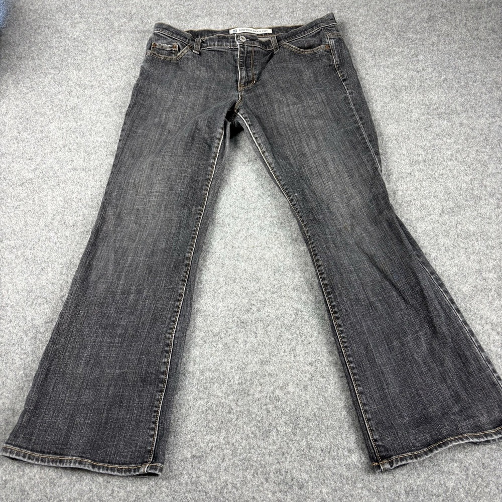 GAP Low Rise Bootcut Jeans Womens 10A Gray Stretch Dark Wash‎ Denim Casual Flare